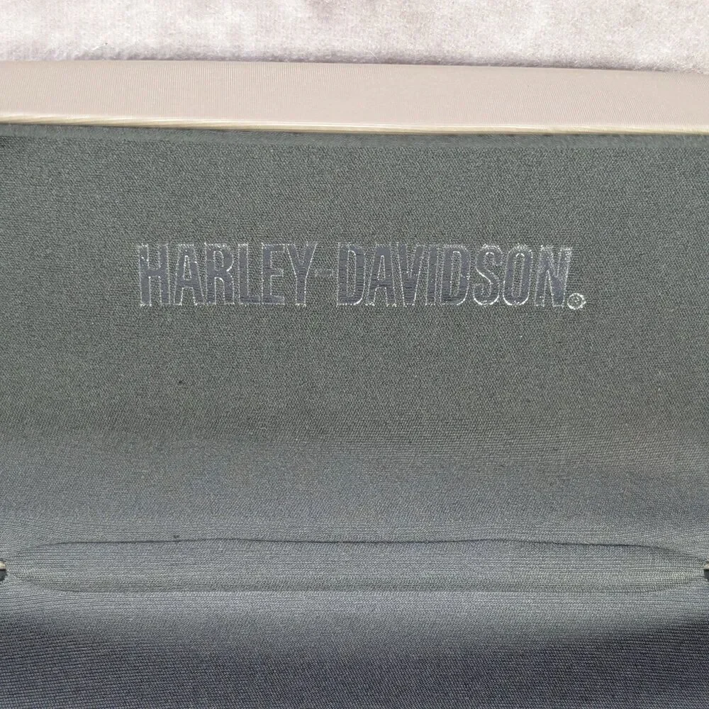 Harley Davidson Sunglasses Eyeglasses Hard Case Two Tone Tan Black Shell